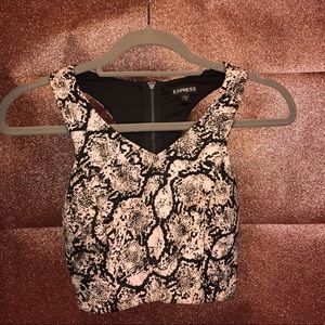 Express Snakeskin Print Crop Top